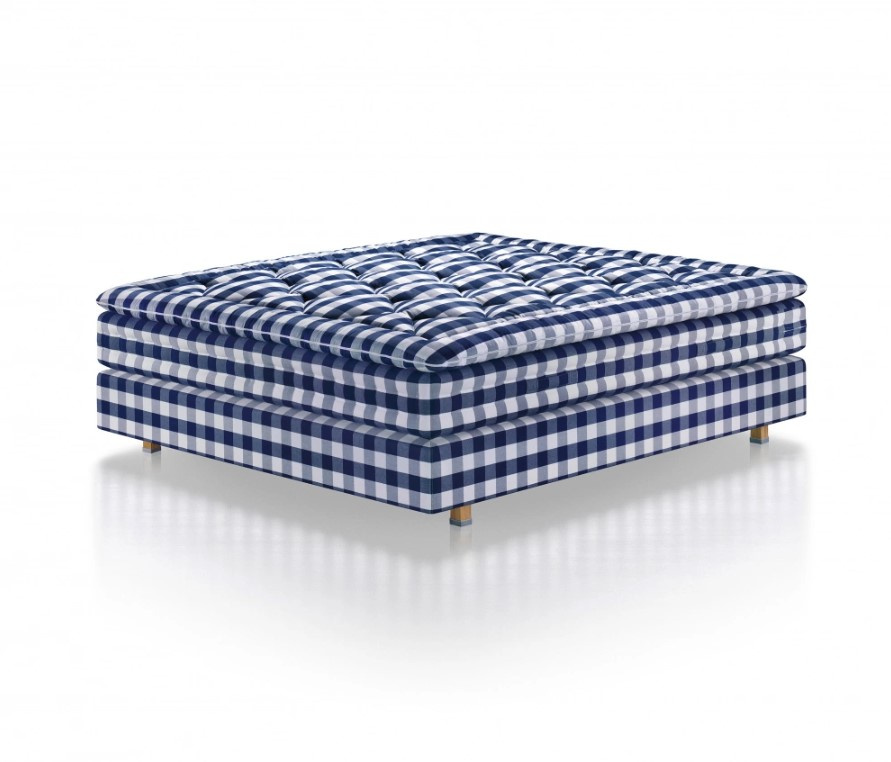 Hästens Eala Kontinentalsäng Silver Beige Check 210x210 cm