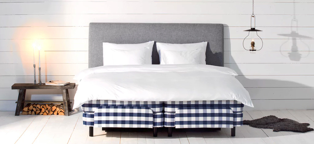 Hästens Ställbar Säng Adjustable Silver Beige Check 120x200 cm