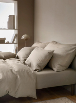 Hoie Örngott Harmoni stentvättad satin Beige 70x100 cm