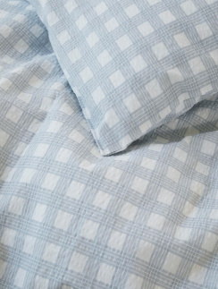 Høie pussilakanasetti Birk pesty sininen 150x210 cm