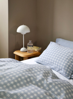 Høie pussilakanasetti Birk pesty sininen 150x210 cm