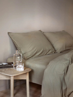 Hoie sengesæt Fröja Olivengrøn 150x210 cm