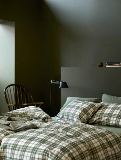 Hoie Lukas flannelsengesæt, grøn 150x210 cm