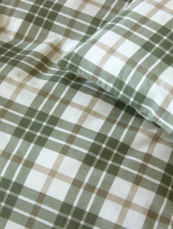 Hoie Lukas flannelsengesæt, grøn 150x210 cm
