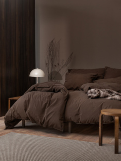 Hoie Påslakanset Fröja Mörkbrun 150x210 cm