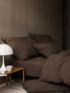 Hoie Påslakanset Fröja Mörkbrun 150x210 cm