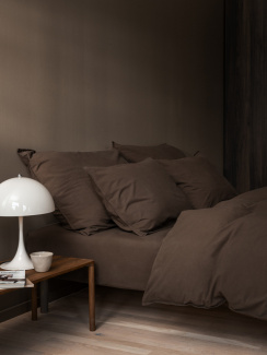 Hoie Påslakanset Fröja Mörkbrun 150x210 cm