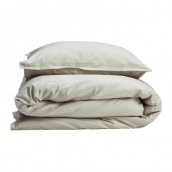 Gripsholm Påslakanset Bamboo Stripe Linen Beige