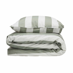 Gripsholm Påslakanset Vintage Stripe Green