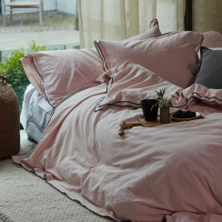 Gripsholm Påslakanset Linneblandning Rosa 150x210 cm