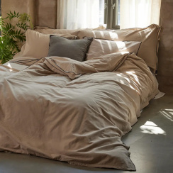 Gripsholm Påslakanset Linneblandning Beige 150x210 cm
