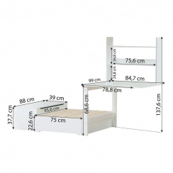 Hoppekids Eco Luxury Hög Säng Study and Chill 90x200 cm