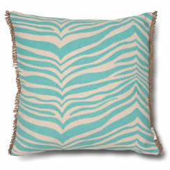 Classic Collection Pude Zebra Aqua 50x50 cm