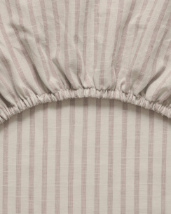 Garbo & Friends Fitted Sheet Junior Muslin Stripe Mauve 60x120 cm 