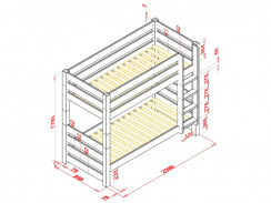 Winga Mattis Våningssäng 90x200 cm