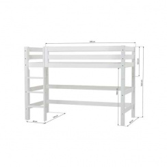 Hoppekids Eco Luxury Mellemhøj Seng med lige stige 90x200 cm